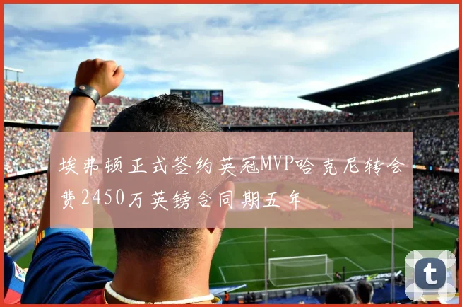 埃弗顿正式签约英冠MVP哈克尼转会费2450万英镑合同期五年